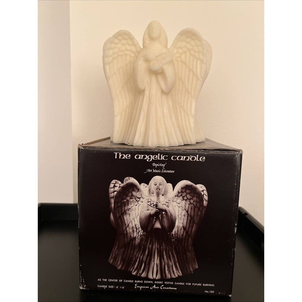 The Angelic Candle Depicting Art Music Emperor Art Creations Vtg 6x6" Holiday